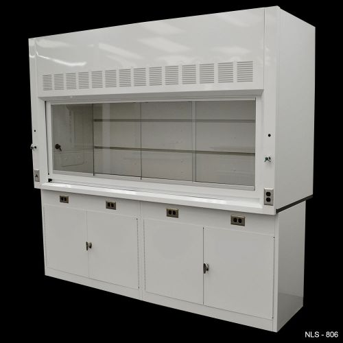 8&#039; chemical laboratory fume hood w/ general storage cabinets (nls-806) for sale