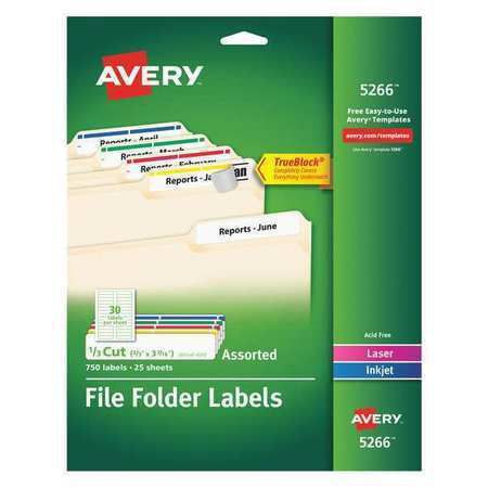 Laser/inkjet label, blue, green, red, white, yellow ,avery, 5266 for sale