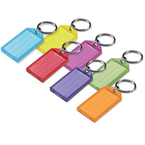 Lucky line products key tag with split ring; assorted colors, 25 pack (6050025) for sale