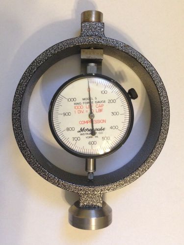 MOREHOUSE MODEL 5 COMPRESSION RING FORCE GAUGE 1000 POUND LBF. CAPACITY