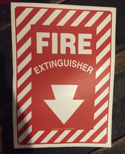 10&#034;x14&#034; Fire Extinguisher Safety Decal With Down Arrow By Accuform
