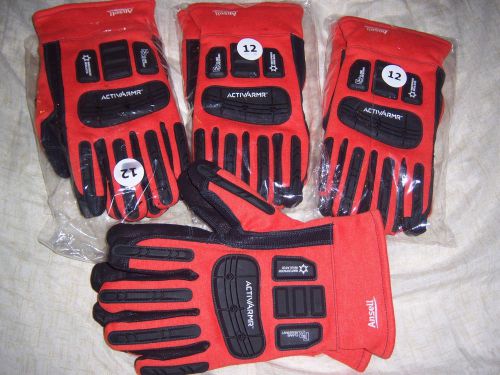 (4)  Pair ANSELL Activarmr  97-201 Thinsulate Flame Retardant Gloves SIZE 12