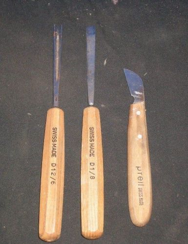 Premium PFEIL Swiss Made 3pc Wood Carving Set Gouge Skew Knife D 12/6 D 1/8
