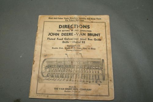 John Deere Van Brunt Model &#034;EE&#034; Drill Planter Operating Parts Manual 19---12-35