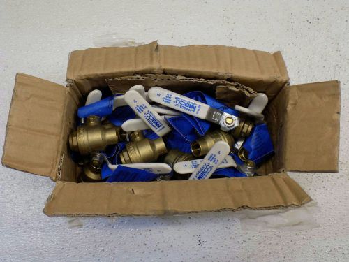Lot of 18 nibco s-fp600a-lf 1/2in. brass ball valves for sale
