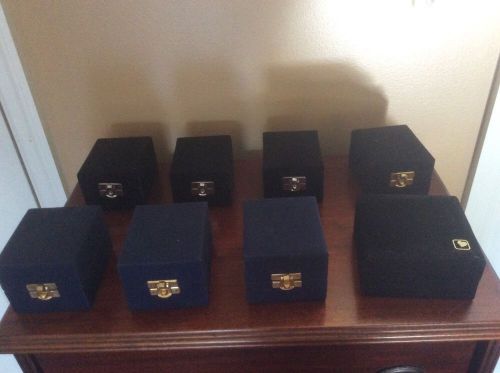 Velvet gift boxes blue black jewelry ornament figurine box satin lined lot of 8 for sale