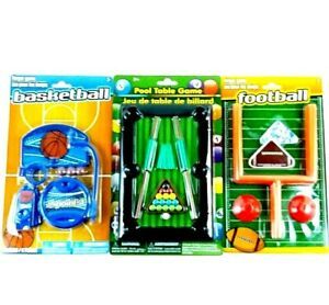 Lot of 3 Desk Top Sports Toy Games Football Basketball Pool Office Novelty Gift