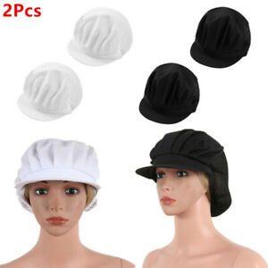 2Pcs Patchwork Chef Hats Half Mesh_Wear-resistant Strong Work Hat High-stretch