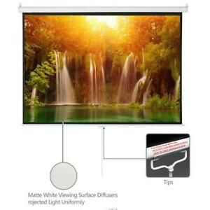 100 Inch 4:3 Manual Pull Down Projector Projection Screen Home Theater Movie