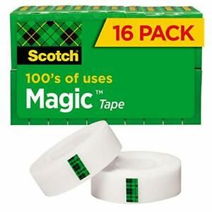 Scotch Magic Tape 16 Rolls Numerous Applications Invisible Engineered for Rep...
