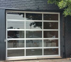Full View [12&#039; x 8&#039;] Anodized Aluminum &amp; Tempered Clear Glass Garage Door