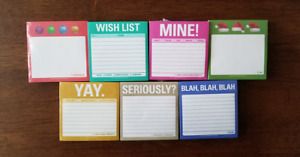 NEW: Lot of 7 Packs of Sticky Notes, Knock Knock - Sarcastic, Narcissistic Gifts