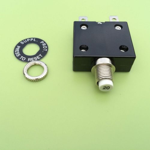 20a thermal overload circuit breaker manual reset 1/4&#034; 6mm panel mount ac / dc for sale
