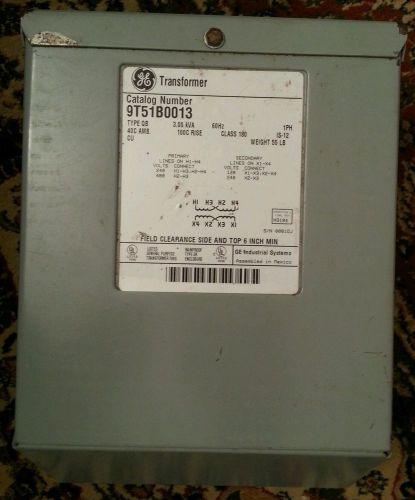 General Electric GE isolation transformer No. 9T51B0013 used