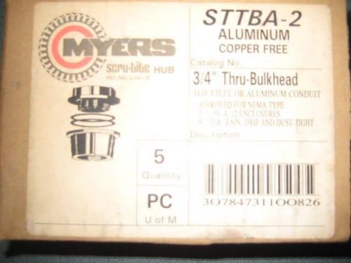 MYERS SCRU-TITE HUB STTBA-2 3/4 THRU BULKHEAD QUANTITY OF 5