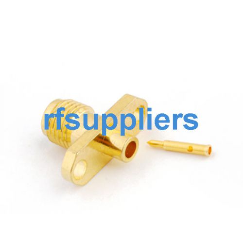 10pcs RP-SMA Solder Jack Female(male pin) Flange connector for .086&#034; cable RG405