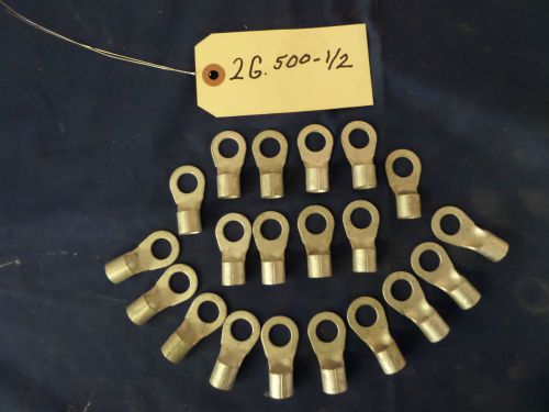 20) 2 gauge battery / welding / electrical cable tinned copper lugs .500 1/2&#034; for sale