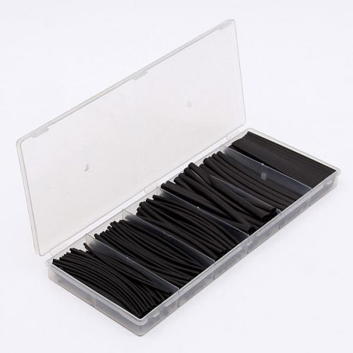 6size heat shrink tubing kit black ?1.5?2.5?3.0?5.0?6.0?10.0mm set 150pcs in box for sale