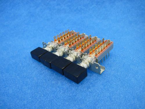 E-switch/toneluck ecg pushbutton switch assy p/n 4xta15-tab/blk-4ugrt (4 x 4pdt) for sale