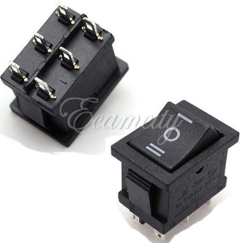 Ac    6a/250v 10a/125v   6-pin  on-off-on  dpdt snap in boat rocker switch for sale