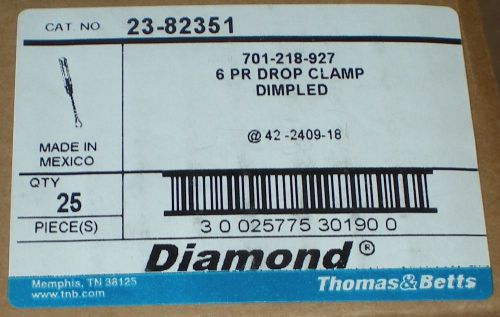 THOMAS BETTS 23-82351 DROP WIRE CLAMP ALUMINIUM 6 PR DIMPLED 25 PIECE BOX NEW