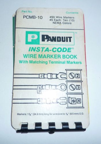 Panduit pcmb-10 insta-code wire marker book 450 markers in 10 colors for sale
