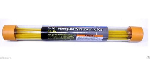 10&#039; Fiberglass Wire Cable Running Rods Kit Fish Pulling Wire Holder &amp; Connectors