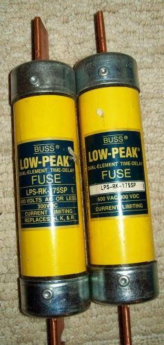 Set of 2 cooper bussman low peak fuse lpsrk175sp for sale