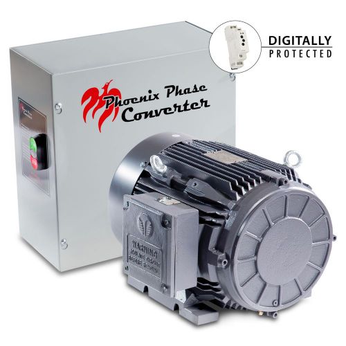 Rotary phase converter - 15 hp - cnc grade, industrial grade pc15p4l for sale