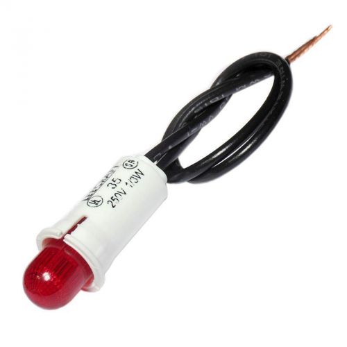 Neon indicator lamp, red rounded lens 125-250vac for sale