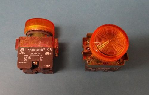 Lot of 2 altech amber industrial pilot light 2plb5lb-024 - new for sale