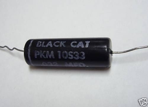 3 cde 1000v 0.033uf hi volt axial capacitors black cat for sale