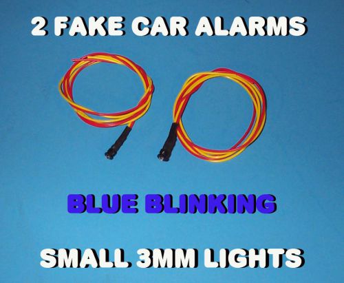 FAKE CAR ALARM LED LIGHT ~ 3mm ~ BLUE FLASHING 12v 24v BLINK FLASH