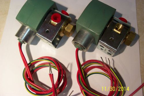 Lot of 2 asco 8320g15ac120 120/60ac 3-way brass 1/8 in solenoid valve, nor.clsd. for sale