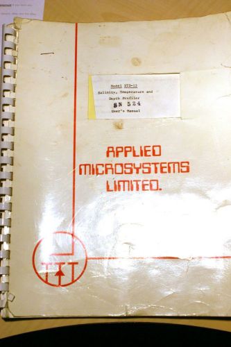 Applied microsystems std-12  salinity,temperature,depth profiler user manual for sale
