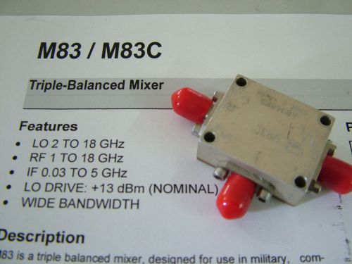 RF MIXER TRIPLE BALANCED M83C    2 TO 18GHz   IF 0.03 - 5GHz  MA COM   ~