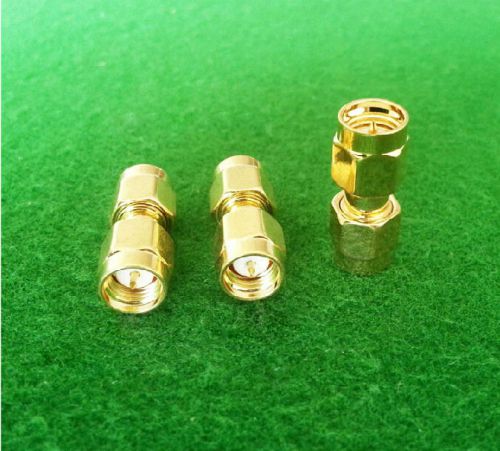 50pcs Gold copper SMA male to SMA male plug in series RF coaxial connectors plug