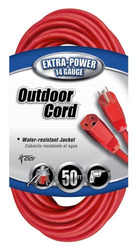 Coleman cable 02408 50&#039; outdoor extension cord water-resistant jacket 14/3 15a for sale