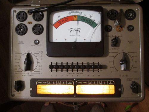 VINTAGE TRIPLET TUBE TESTER MODEL 3413. WORKS