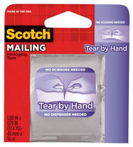 3m scotch, clear, tear by hand, packaging tape # 3841 for sale