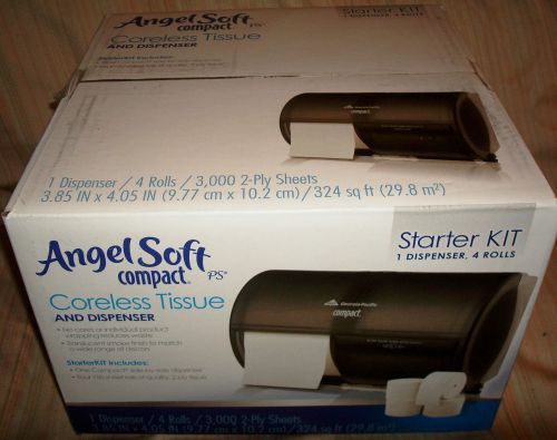 Lot of 2 Angel Soft Coreless Tissue and Dispenser Starter Kit NEW