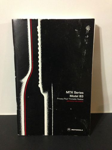 Motorola JEDI MTX Series B3 Portable Radio User Guide / Instruction Manual