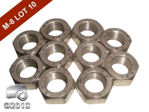 PACK OF 10 PCS- M 8 HEXAGON HEX FULL NUTS A2 STAINLESS STEEL-DIN 934