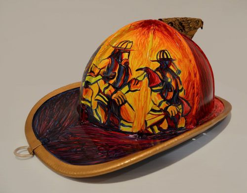 Custom painted firefighter helmet (cairns 1044) for sale