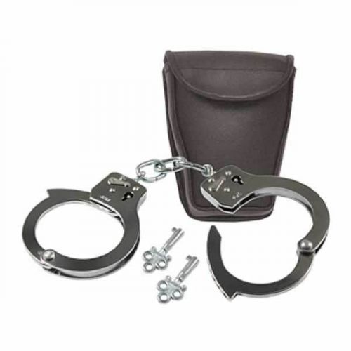 Chrome Plated Steel Locking Handcuffs Hand Cuffs with Case