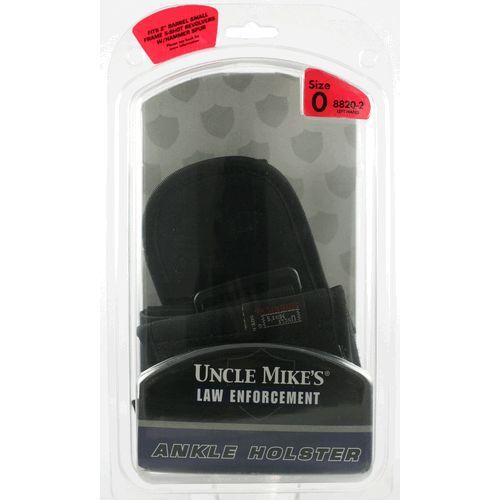 Uncle mike&#039;s 8820-2 ankle holster size 0 left hand black ballistic nylon for sale