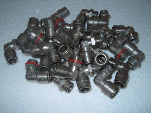 HUGE LOT OF 28 PLATED BRASS 12mm PUSH 90 DEG.  FITTINGS *USED*