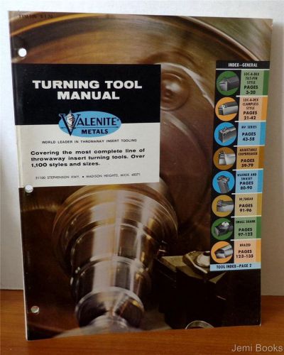 Valenite metals turnng tool manual ttm-105 5-1-70 - 1000+ throwaway insert tools for sale