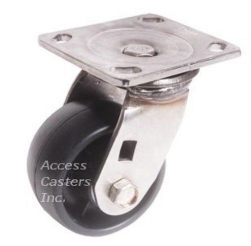 5PSSDS 5&#034; Stainless Steel Swivel Caster, Heavy Duty Plastic Wheel, 650 lbs Cap