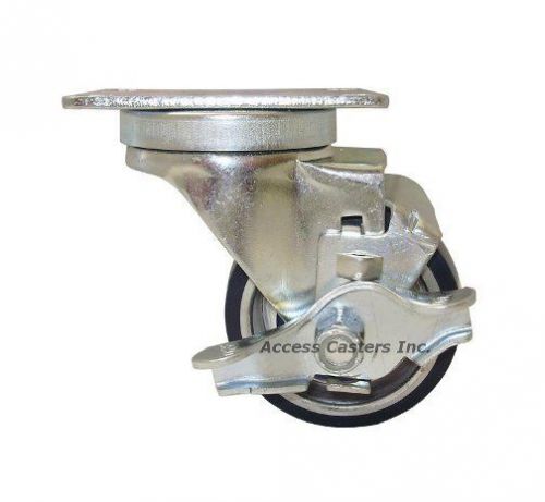 3d21pasb  3&#034; swivel caster with brake, poly on aluminum wheel, 350 lbs capacity for sale